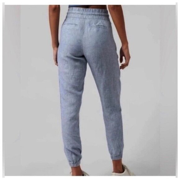 ATHLETA Cabo Linen Joggers in Blue Size 6 - Picture 2 of 11